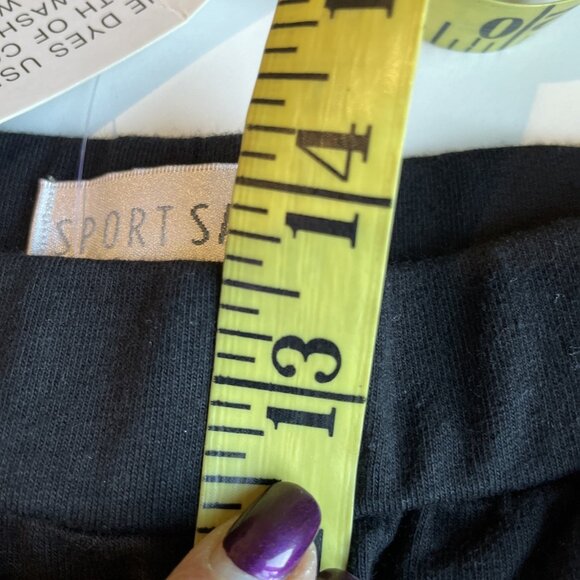 Sport Savvy Women's French Terry Pant Size L Black Button Hem Pull On Cozy NWT - Picture 7 of 10